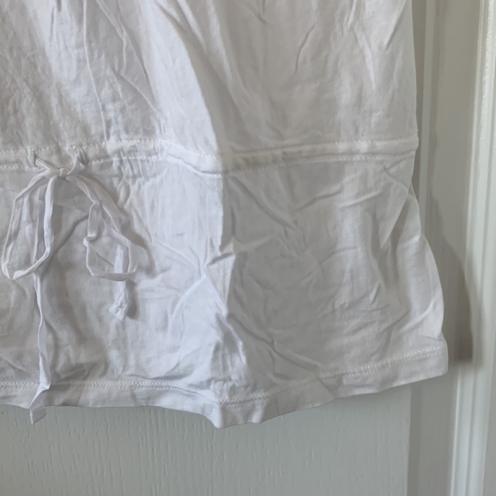 NWT LOFT White Peplum Detail Neckline Sleeveless Cotton/Modal Blend Top Size MP - Picture 6 of 9